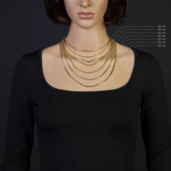 2,5mm Kette Collier Schlangenkette aus 585 Gold Gelbgold, 40cm, Damen