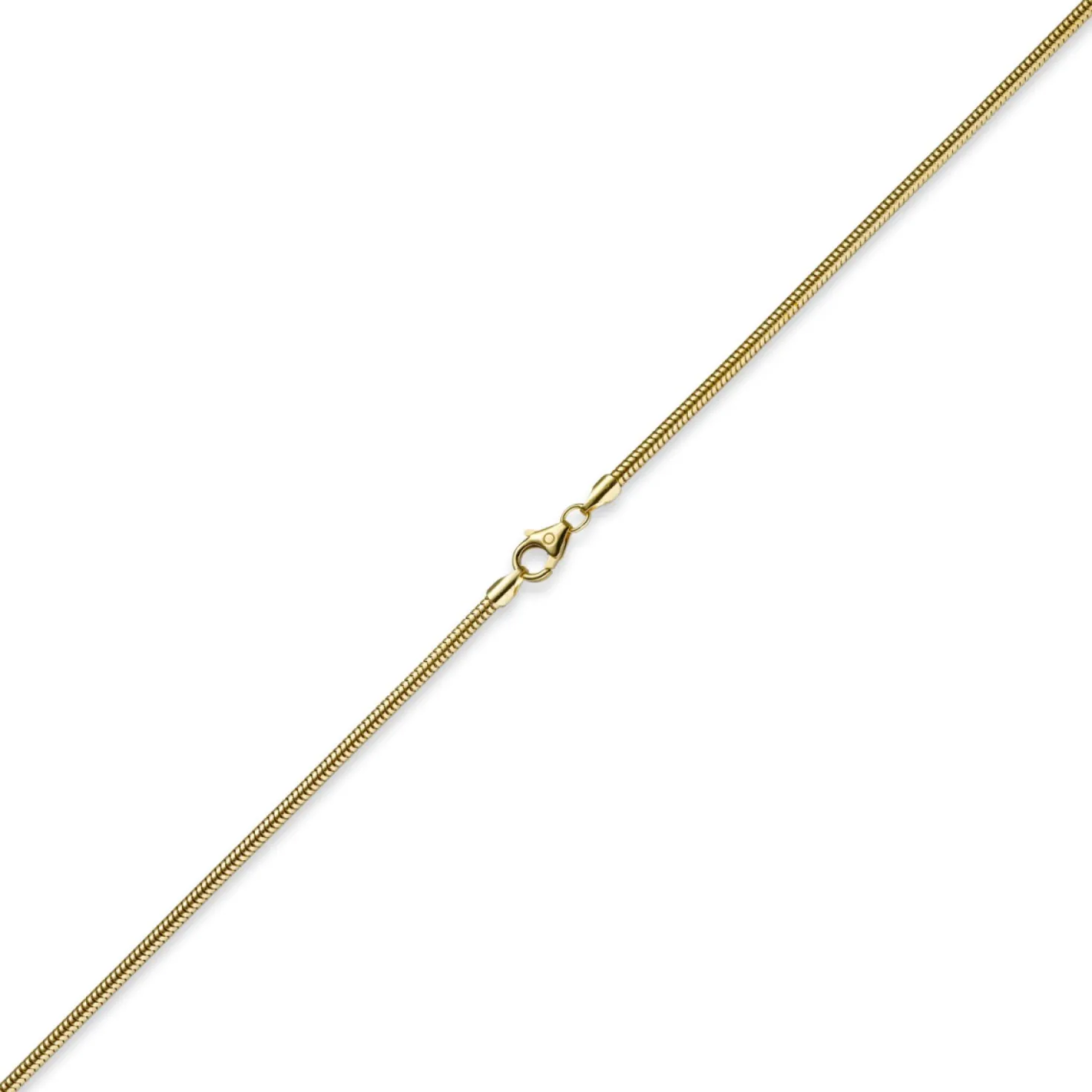 2,5mm Kette Collier Schlangenkette aus 585 Gold Gelbgold, 45cm, Damen