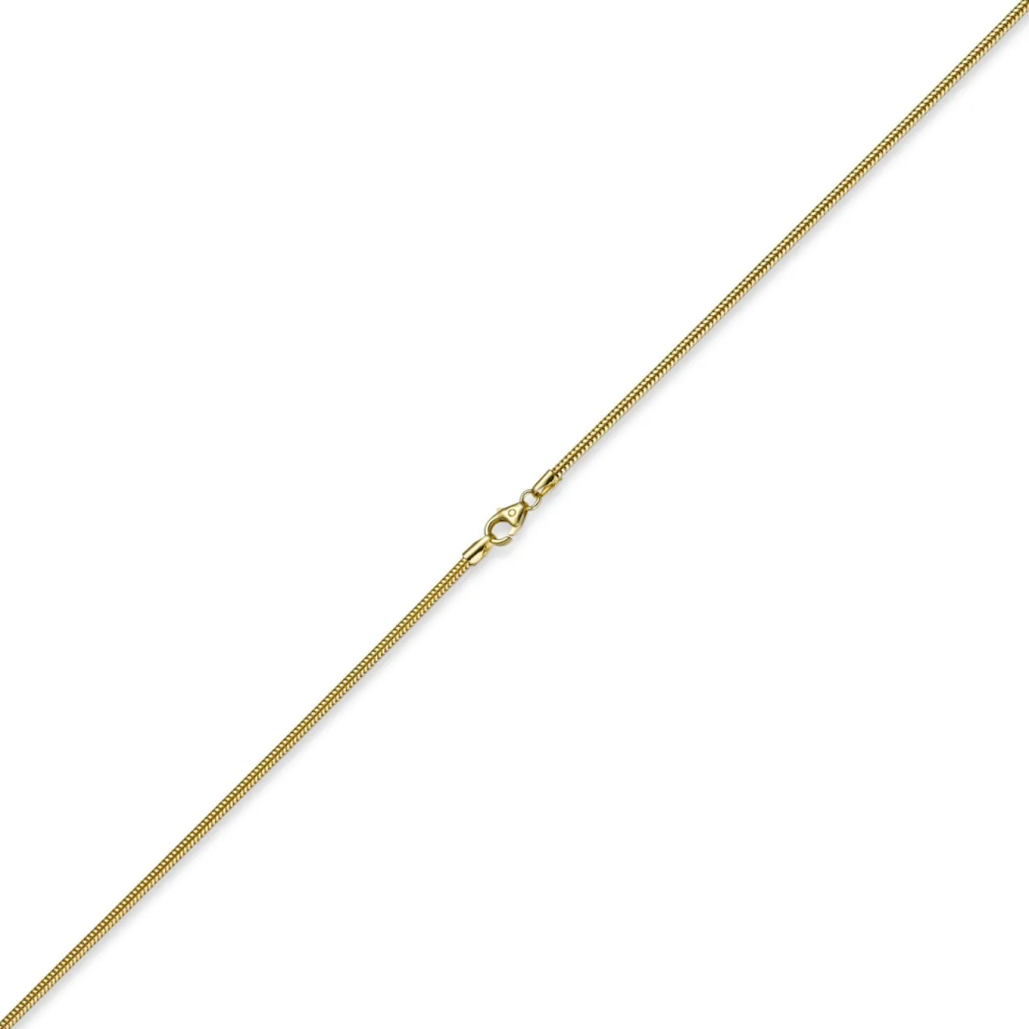 1,9mm Kette Collier Schlangenkette aus 585 Gold Gelbgold, 55cm, Damen