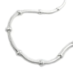 1mm Kette Collier Schlangenkette Halsschmuck, symmetrisch Silber 925, 38cm