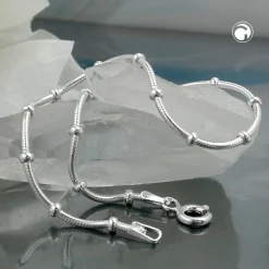 1mm Kette Collier Schlangenkette Halsschmuck, symmetrisch Silber 925, 38cm