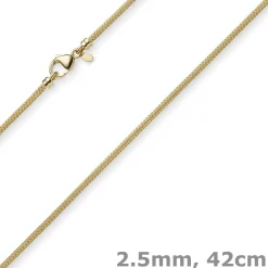 2,5mm Kette Collier Strickkette Halsschmuck aus 750 Gold Gelbgold rund 42cm