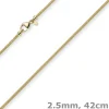 2,5mm Kette Collier Strickkette Halsschmuck aus 585 Gold Gelbgold, rund, 42cm