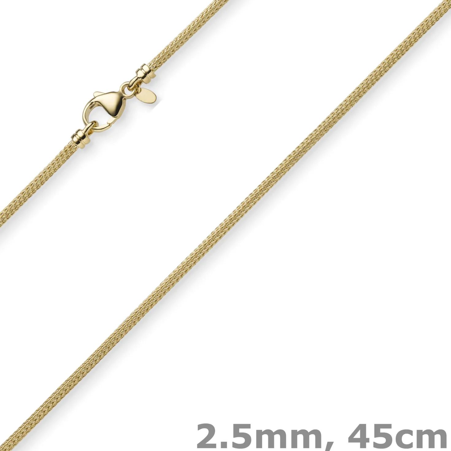 2,5mm Kette Collier Strickkette Halsschmuck aus 585 Gold Gelbgold rund 45cm