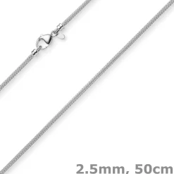 2,5mm Kette Collier Strickkette rund aus 750 Gold Weißgold 50cm
