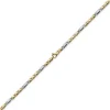 5mm Kette Collier Tigeraugekette, 585 Gold Weißgold & Gelbgold, 55cm