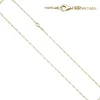 1,7mm Kette Figarokette aus 585 Gold Gelbgold diamantiert Halsschmuck, 50cm