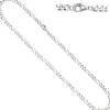 5,3mm Kette Figarokette aus 925 Silber rhodiniert diamantiert Halsschmuck, 60cm