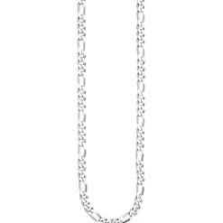5,3mm Kette Figarokette aus 925 Silber rhodiniert diamantiert Halsschmuck, 60cm