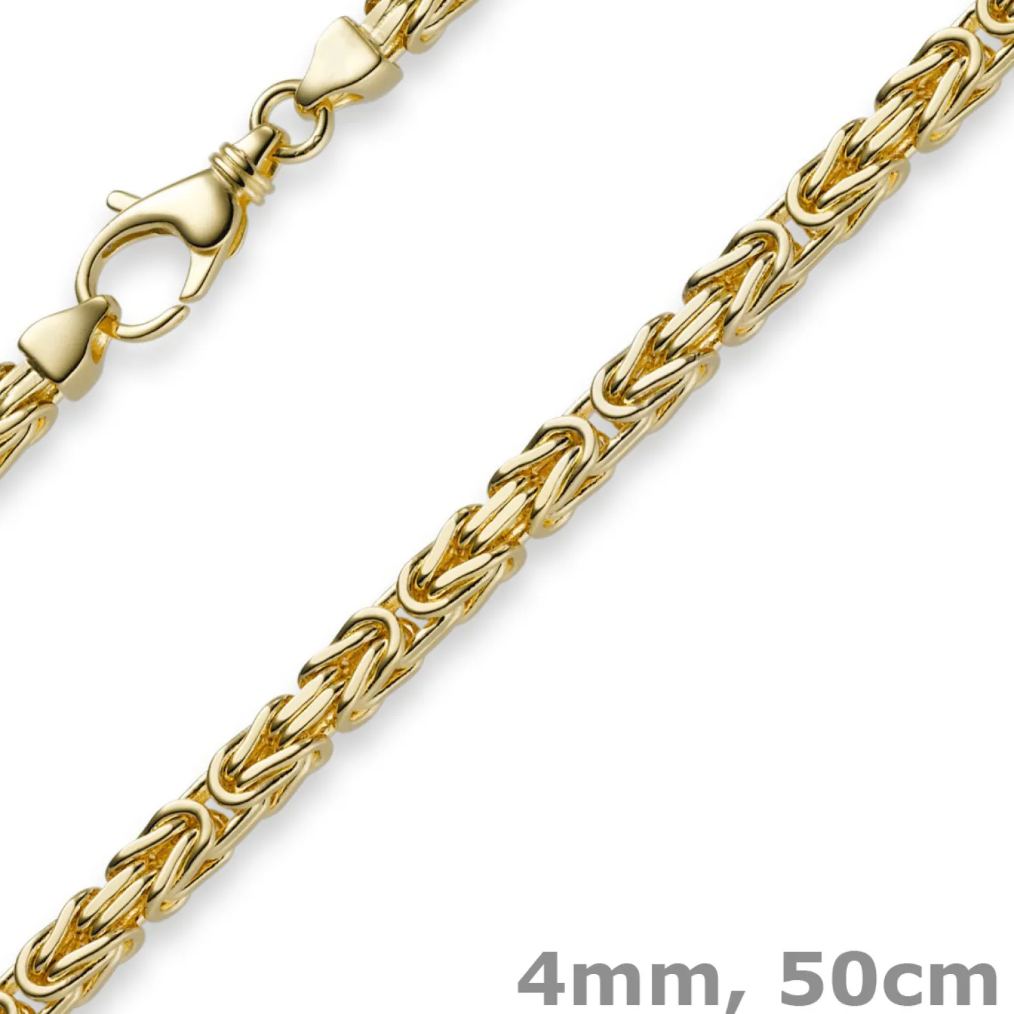 4mm Kette Halskette Königskette aus 750 Gold Gelbgold, 50cm