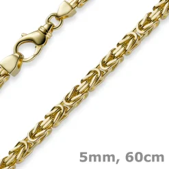 5mm Kette Halskette Königskette aus 585 Gold Gelbgold, 60cm, Herren