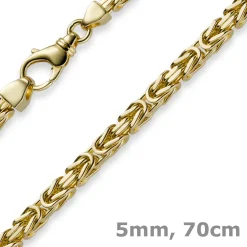 5mm Kette Halskette Königskette aus 585 Gold Gelbgold, 70cm, Herren