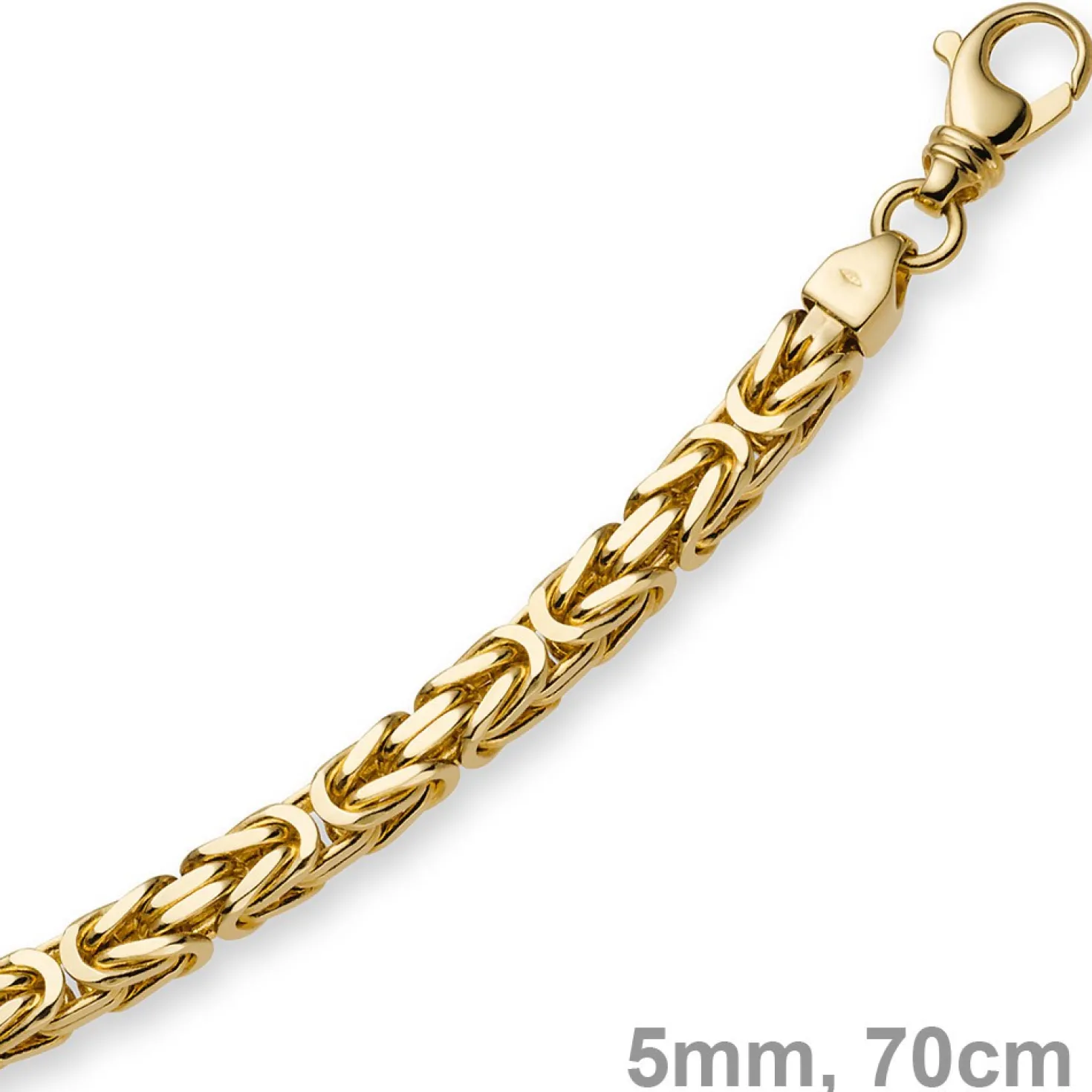 5mm Kette Halskette Königskette aus 585 Gold Gelbgold, 70cm, Herren