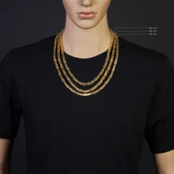 6mm Kette Halskette Königskette aus 750 Gold Gelbgold, 70cm, Herren