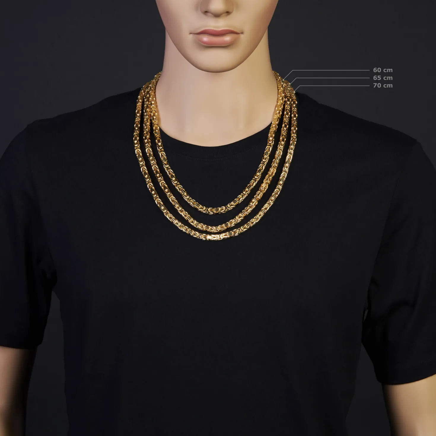 6mm Kette Halskette Königskette aus 585 Gold Gelbgold 65cm Herren Goldkette