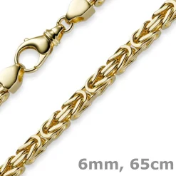 6mm Kette Halskette Königskette aus 585 Gold Gelbgold 65cm Herren Goldkette