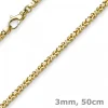 3mm Kette Halskette Königskette aus 585 Gold Gelbgold, 50cm, Unisex