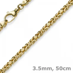 3,5mm Kette Halskette Königskette aus 585 Gold Gelbgold, 50cm, Unisex
