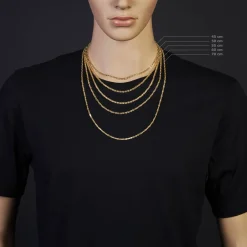 2,5mm Kette Halskette Königskette aus 585 Gold Gelbgold, 70cm, Unisex