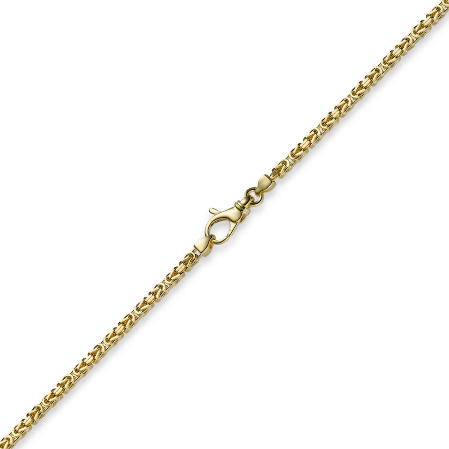 2,5mm Kette Halskette Königskette aus 750 Gold Gelbgold, 70cm, Unisex