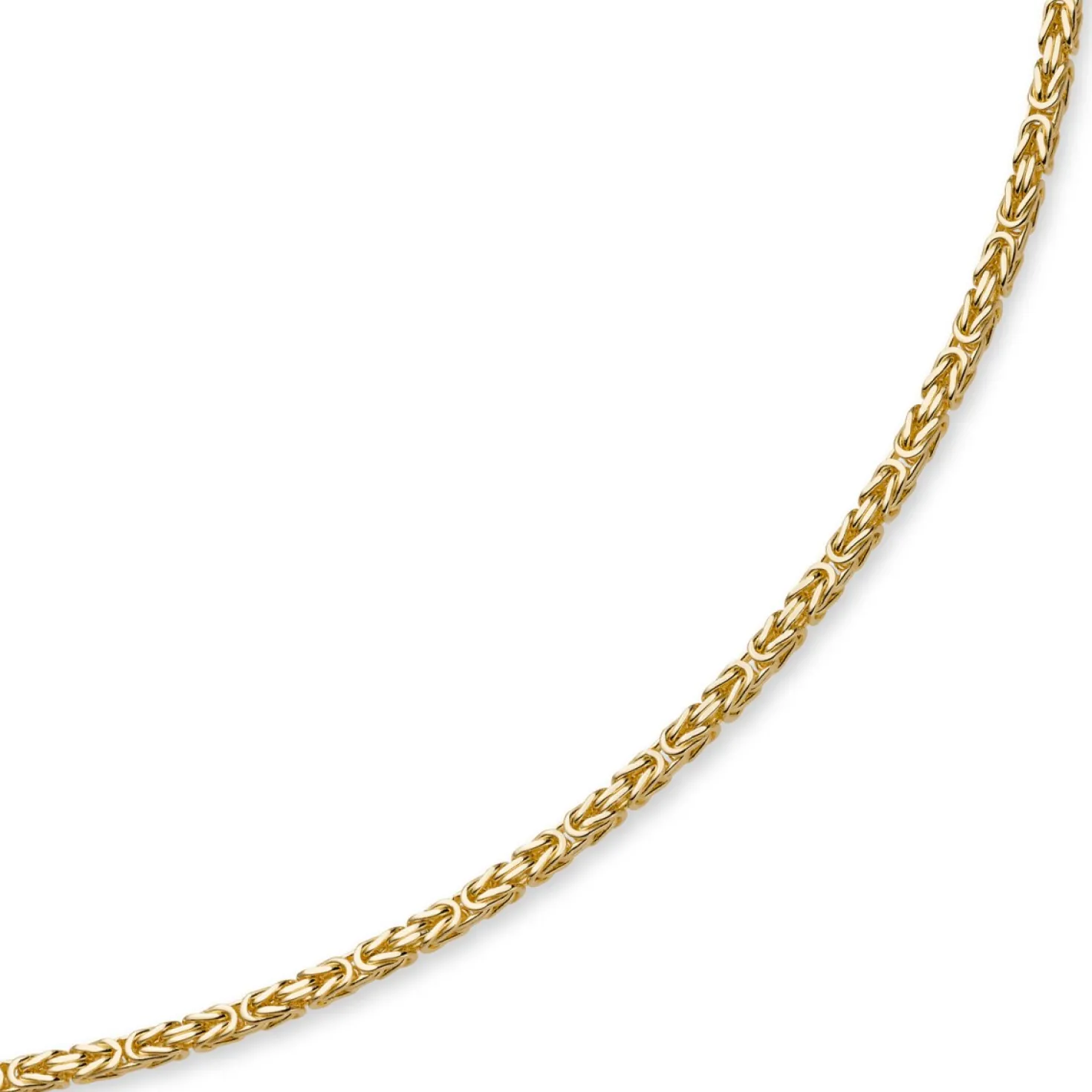 2,5mm Kette Halskette Königskette aus 750 Gold Gelbgold, 70cm, Unisex