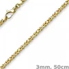 3mm Kette Halskette Königskette aus 750 Gold Gelbgold, 50cm, Unisex