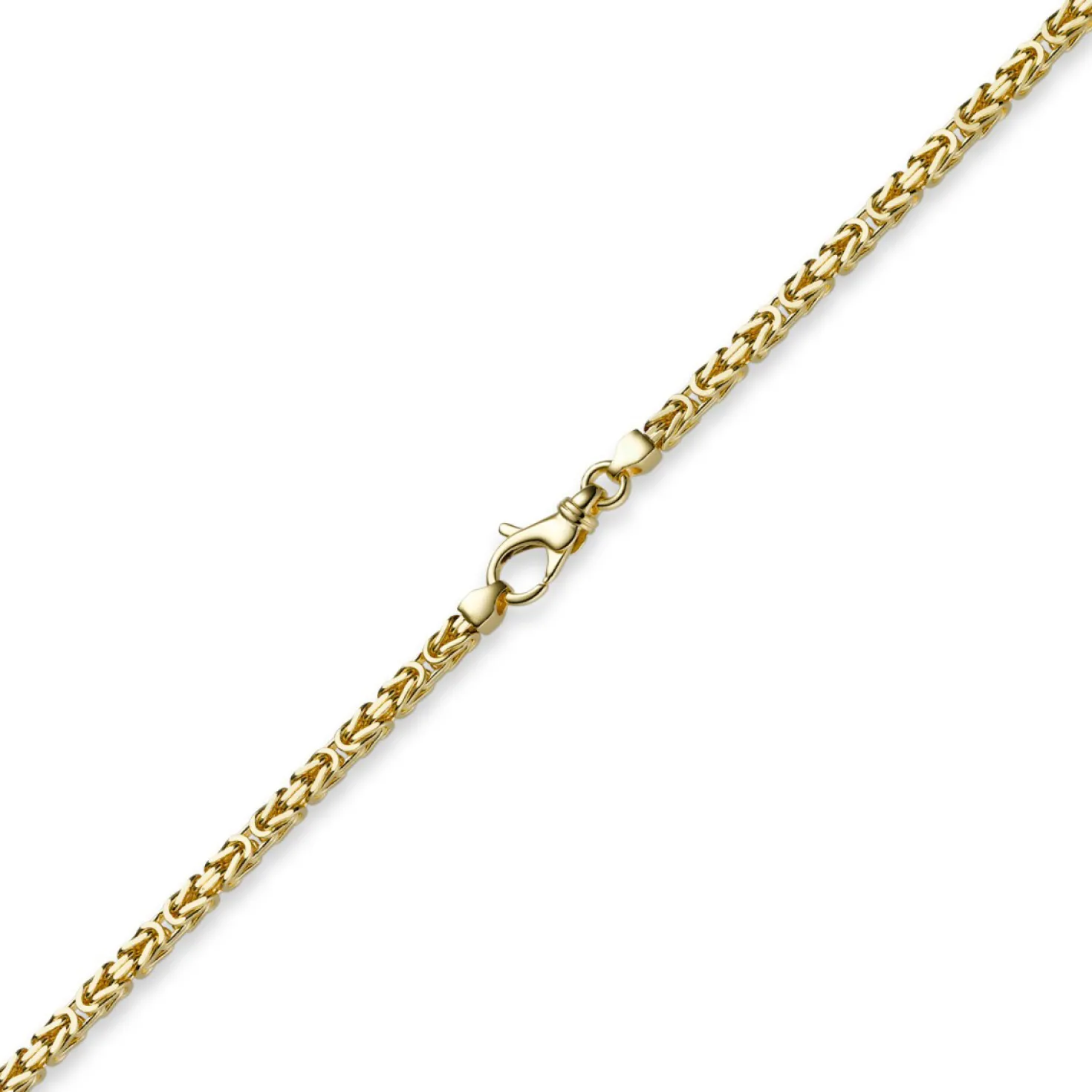 3mm Kette Halskette Königskette aus 750 Gold Gelbgold, 50cm, Unisex