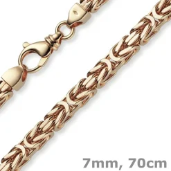7mm Kette Halskette Königskette aus 750 Gold Rotgold massiv 70cm Herren
