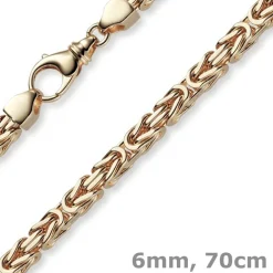 6mm Kette Halskette Königskette aus 750 Gold Rotgold massiv 70cm Herren