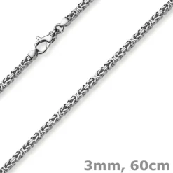 3mm Kette Halskette Königskette aus 750 Gold Weißgold massiv 60cm