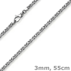3mm Kette Halskette Königskette aus 585 Gold Weißgold massiv 55cm