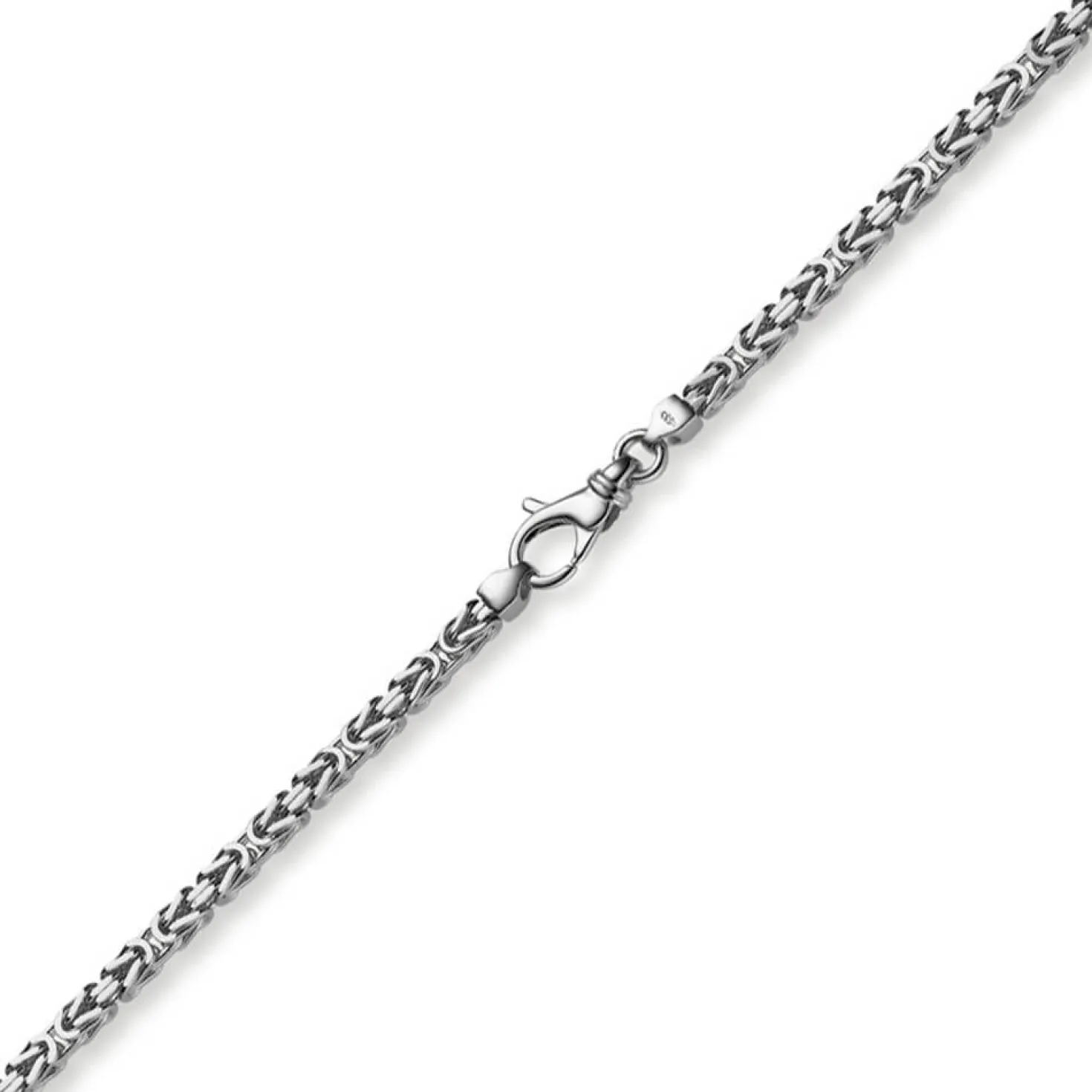 3mm Kette Halskette Königskette aus 585 Gold Weißgold massiv 55cm