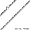 3mm Kette Halskette Königskette aus 585 Gold Weißgold massiv 70cm