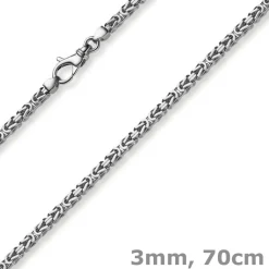 3mm Kette Halskette Königskette aus 585 Gold Weißgold massiv 70cm