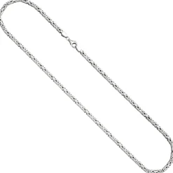3,9mm Kette Halskette Königskette aus 925 Silber rhodiniert 60cm