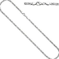 3,1mm Kette Halskette Königskette aus 925 Silber rhodiniert massiv 50cm Herren