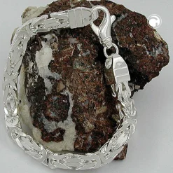 8mm Kette Königskette vierkant glänzend 925 Silber Halsschmuck Herren 80cm