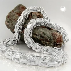 8mm Kette Königskette vierkant glänzend 925 Silber Halsschmuck Herren 80cm
