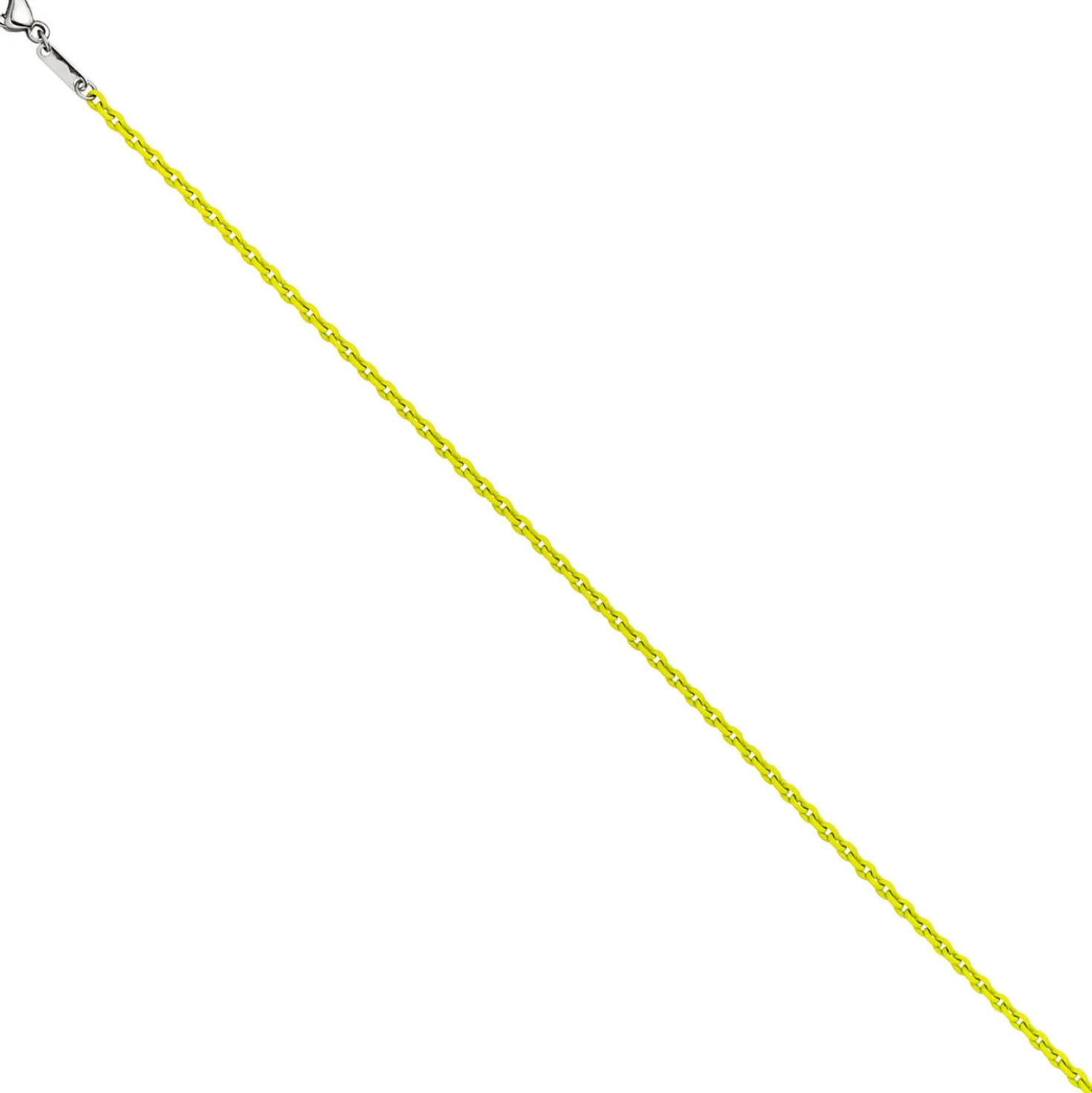 2,1mm Kette Rundankerkette aus Edelstahl mit gelben Lackierung Halsschmuck, 45cm