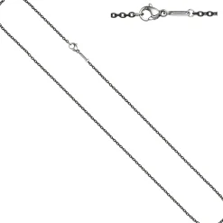 1,9mm Kette Rundankerkette aus Edelstahl mit grauen Lackierung Halsschmuck, 50cm