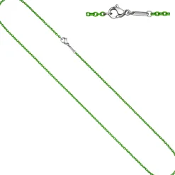1,9mm Kette Rundankerkette aus Edelstahl mit grünen Lackierung Halsschmuck, 50cm