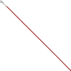 1,9mm Kette Rundankerkette aus Edelstahl mit roten Lackierung Halsschmuck, 50cm