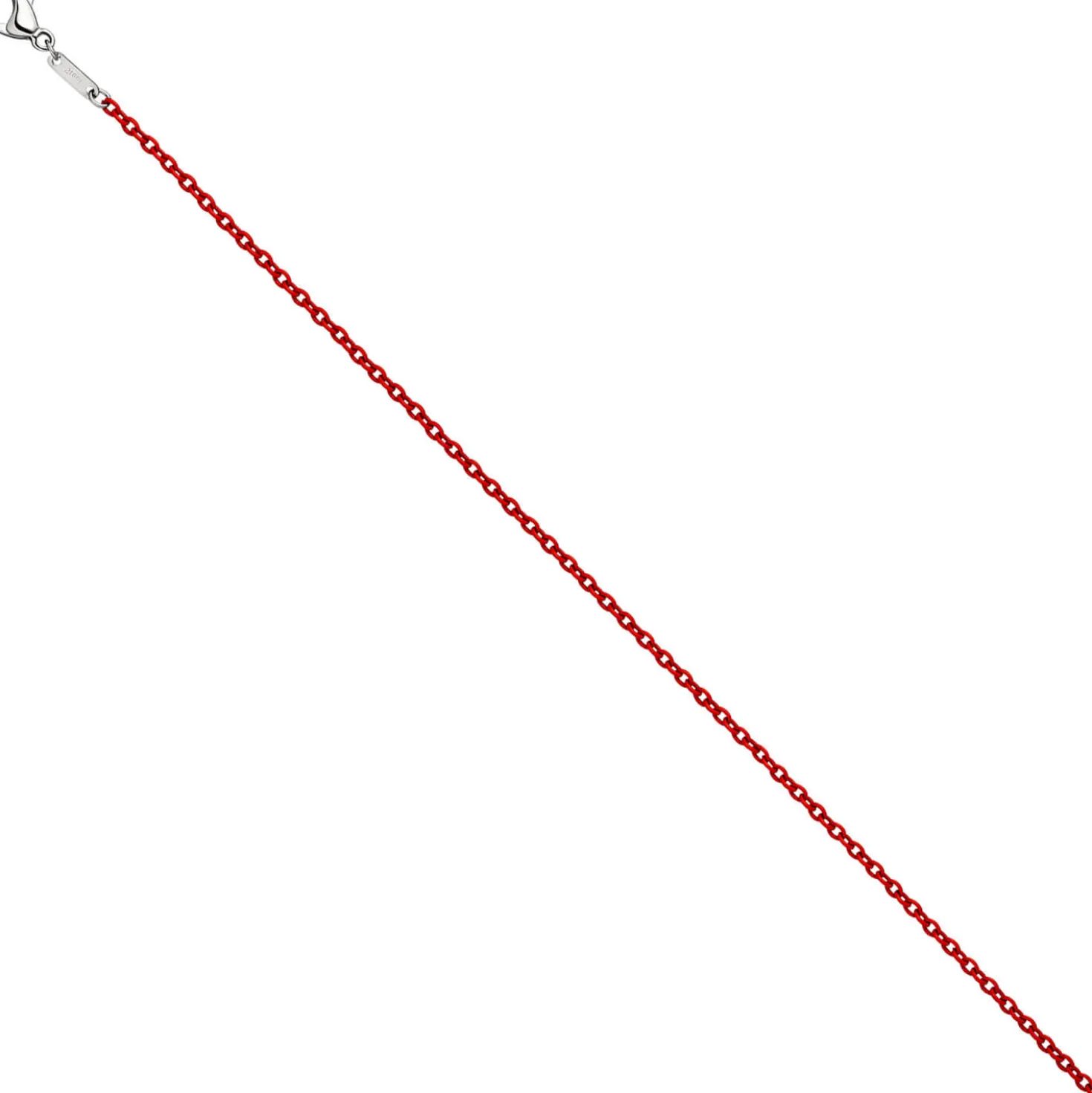 1,9mm Kette Rundankerkette aus Edelstahl mit roten Lackierung Halsschmuck, 50cm