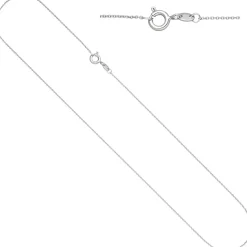0,9mm Kette Rundankerkette, 333 Gold Weißgold Halsschmuck Weißgoldkette, 40cm