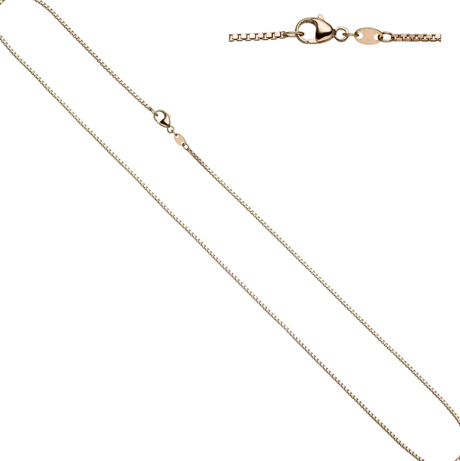 1,2mm Kette Venezianerkette aus 585 Gold Rotgold Halsschmuck Rotgoldkette, 42cm
