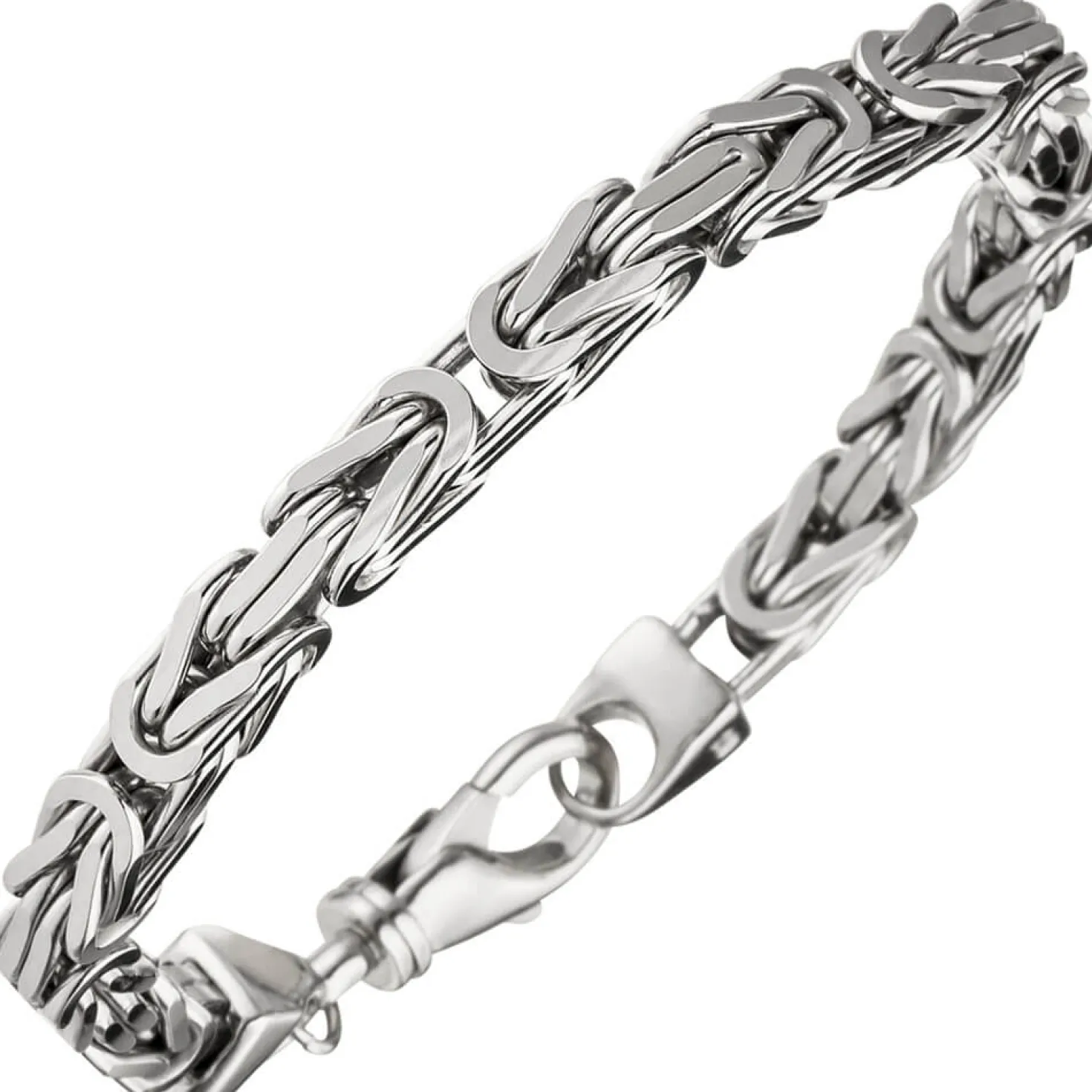 6mm Königsarmband Armkette Armschmuck 925 Silber rhodiniert massiv Herren 23cm
