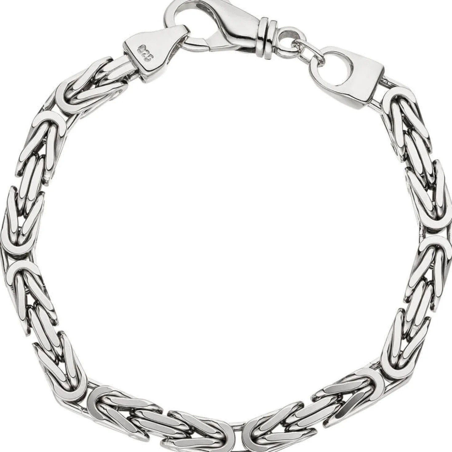 6mm Königsarmband Armkette Armschmuck 925 Silber rhodiniert massiv Herren 21cm