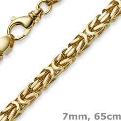7mm Königskette aus 585 Gold Gelbgold Kette Halskette 65cm Herren