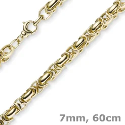 7mm Königskette aus 585 Gold Gelbgold Kette Halskette 60cm rund abgerundet