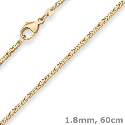 1,8mm Königskette Goldkette Collier Halskette aus 333 Gold Gelbgold 60cm